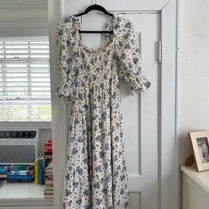 Nothing Fits But Blue and White Floral Maxi Dress